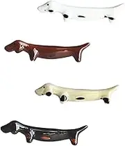 FUNNETOYU 4pcs Ceramic Chopstick Rest Cute Cartoon Dog Design Chopstick Stand for Home Kitchen Easy to Clean Store Friends Family