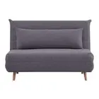 Audrey 2 Seater Sofa Futon Bed Love Seat Fabric Lounge Couch - Graphite