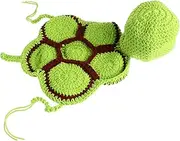 NOLITOY 1 Set Newborn Turtle Theme Costume Set Breathable Crocheted Dress Up Props for Day Photography Flexible and Stretchy Clothes Light Green for Shower