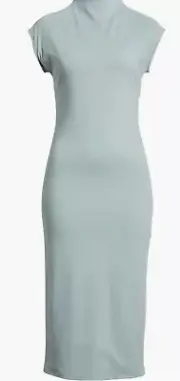 Smooth Edit Funnel Neck Midi Dress Open Edit Teal Pond Women’s Large NWT