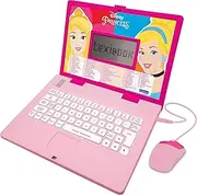 LEXIBOOK JC598DPi3 Educational and Bilingual Laptop German/English-Girls Toy with 124 Activities to Learn, Play Games and Music with The Disney Princesses, Pink