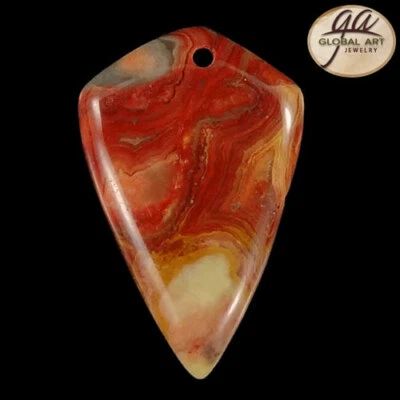 BI22118# Natural Beautiful Mexico Agate Pendant Bead Gemstone 1 Pcs