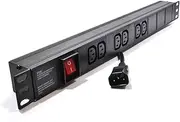 kenable Power Distribution Unit 6 Way C13 IEC 19 Horizontal PDU to C14 Plug