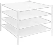 Storage MANIAC Sweater Drying Rack, Mesh Clothes Drying Rack, Stackable Laundry Drying Rack, Lay Flat Dryer for Delicates, Portable Dry Rack for Indoor or Outdoor, White, 4-Pack