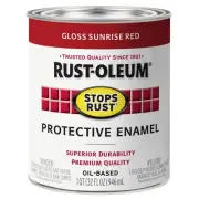 Rust-Oleum Stops Rust Gloss Sunrise Red Oil-Based Industrial Enamel Paint Quart,