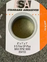 6" X 1" X 1" 9S FINE GRIT S/C GENERAL PURPOSE PLUS STANDARD ABRASIVES 854153