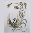 18"x24" White Marble Back Splash Abalone Shell Inlay Peacock Design Coffee Table