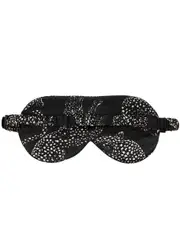 Desmond & Dempsey The Jag Printed Silk eye Mask - Black - One Size One Size