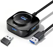 USB 3.0 Hub, USB Hub Splitter Expander 4-Port 5Gbps Extension Cable, for Laptop, Xbox, Flash Drive, HDD, MacBook, Printer, Camera, Keyborad, Mouse, XPS, PS5