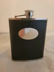 !!NEW!! Stainless Steel & Plether 7oz Pocket Hip Flask Screw Cap Liquor Whisky