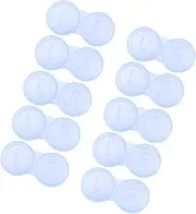 [Ipetboom] 10Pcs Double Frame Lens Cases Durable Holder for Home Travel Lightweight Lenses Storage Boxes with Left Right Markings Blue