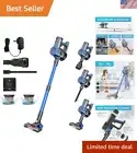 Cordless Stick Vacuum Cleaner, 45 Minutes Run-Time, 4 in 1 Lightweight Stick ...