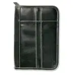 DISTRESSED LEATHER-LOOK BLACK WITH STITCHING ACCENT LARGE BOOK & BIBLE COVER
