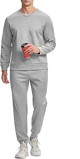 [TBMPOY] Mens Sweatsuits 2 Piece Set Tracksuits Jogging Outfits Long Sleeve Tops Jogger Pants Sweat Track Suits Casual Athletic