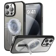 Magnetic Phone Case for iPhone 16 Pro Max, Shockproof, Bracket, Aromatherapy & Heat-Dissipating, Silver