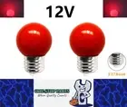 2 x Red 12v E27 1W LED Bubble Globe Frosted Red Lens for sign party (2pcs)