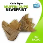 CAFE STYLE MUFFIN CASES LINERS CUPS P60 NEWSPRINT 300/PC CUPCAKE BOX PATTY PANS