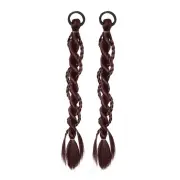 2Pcs Boxing Braided Long Ponytail Hair Band Twist Braid Wig for Women