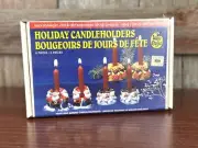 Vintage NIB Holiday Candleholders Kit #21519 Unopened Santa Snowmen Teddy Bear