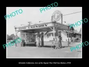 OLD POSTCARD SIZE PHOTO OF GLENDALE CALIFORNIA PURR PULL OIL GAS STATION c1930