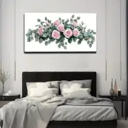 Modern Minimalist Pink Roses Painting Unframed Canvas Painting for Living