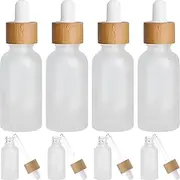 FRCOLOR Clear Container Glass Dropper Bottle 8Pcs Frosted Glass Bottles with Dropper Pipettes Aroma Oil Bottle Empty Glass Bottles for Essential Oil Glass Containers Travel Container