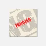 Tangier Grunge Travel 4'' X 4'' Square Wooden Coaster