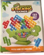 Dinosaur 64PCS Stacking Tetra Tower Game for Kids Family Game Night Balance Stac