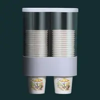 在飛比找momo購物網優惠-【La Vie】簡易防塵壁掛式雙筒免洗杯架(免鑽孔！)