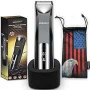Ball Trimmer for Men, Electric Pubic Hair Trimmer, Manscape Groin & Body Hair Trimmer, Waterproof Ball Shaver With Light & Travel Lock, Replaceable Ceramic Blade Heads, Wet/Dry Groomer