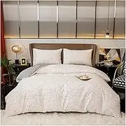 Bedding Set 100% Cotton Simple Stripe Print Queen Duvet Cover Set King Size AB Double-Sided Design Comforter Covers(7,US Twin168x229cm)