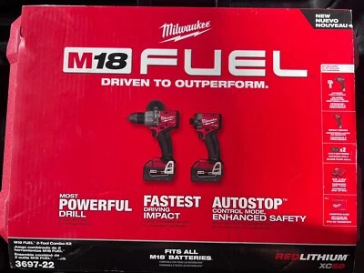 Milwaukee M18 FUEL 18V 2-Tool Combo Kit - Red (3697-22) SEALED