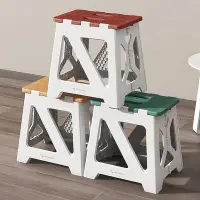 在飛比找Yahoo!奇摩拍賣優惠-便攜式40cm高折疊椅戶外簡易省空間凳子加厚塑料馬扎成人兒童