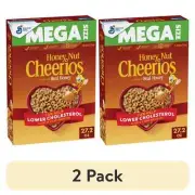 (2 pack) Honey Nut Cheerios, Heart Healthy Gluten Free Breakfast Cereal, Mega Si