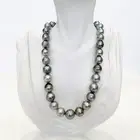 Tahitian Pearls Necklace Loose Strand 11-14mm Short-Drops Baroques Silver Gray