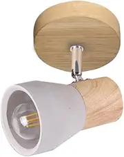 Lexi Lighting Rosalyn 1-Light Spotlight, Light Gray Cement Shade, E27 LED Wood Adjustable Directional Track Lighting Modern Indoor Flush Mount Ceiling Light for Bedroom, Living Room, Kitchen Island