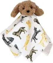 Mud Pie Lovie Labradors Chocolate Plush Blanket Lovey Blankie Small NWT's