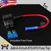 3pc 16 Gauge Copper Add-A-Circuit ATC/ATO Blade Piggy Back Style Fuse + 1A - 40A