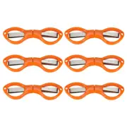 6 Pcs Folding Scissors Non-Rust Portable Mini Scissors Travel Small Shear Orange