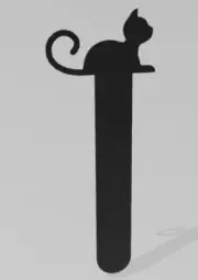 Curious Cat Bookmark 2x (Black or White)