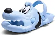 [ANYUETE] Kids Clogs Boys Girls Cute Cartoon Dog Sandals Slip-On Slippers Slides Shoes(Toddler/Little Kid/Big Kid), Light Blue, 8.5-9 Toddler