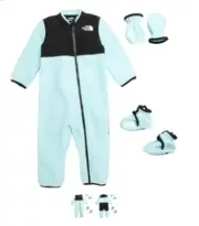 The North Face Baby Denali One-Piece Fleece Set Infants 18-24m Atomizer Blue NEW