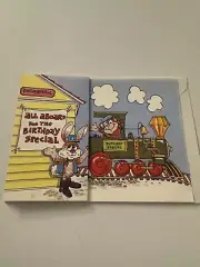 Vintage Greeting Card Birthday Invite Train Bunny G9