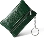 [lmytdo] Women's Wallet, Coin Purse Women PU Leather Small Purse Fashion Short Purse Mini Pouch Change Wallet with Keychain and Zipper Pocket for Women and Teens Girls, Green, A, Stylish