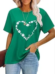 [Z-Shop] St Patricks Day Shirt Women Saint St. Patrick's Shamrock Irish Lucky Outfits Shirts