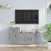 Concrete Grey TV Stand Set for Living Room, Bedroom Entertainment Center & Media Storage Cabinet; Wall Mounted Table & Furniture for Televisions, 186 Characters