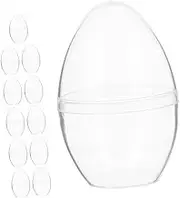 NOLITOY 12pcs Easter Party Favors Clear Ornaments Fillable DIY Ornaments Clear Extra Large Eggs Christmas Eggs White Egg Clear Flat Bottom Egg Easter Egg Shape Decor Transparent