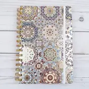 Journal Notepad Notebook Lined Sheets 5.6x8 in White Elastic Closure Gold Foil