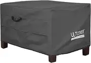 ULTCOVER Waterproof Patio Ottoman Cover Rectangular Outdoor Side Table Furniture Covers Size 40L x 30W x 20H inch, Black