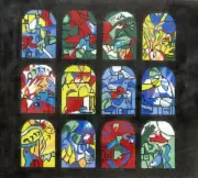 Susan Roberts Judaica Chagall Windows Tallis Bag Handpainted Needlepoint Canvas